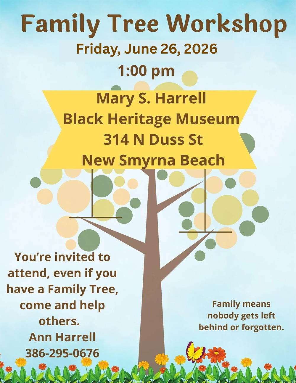 Family Tree Workshop flyer